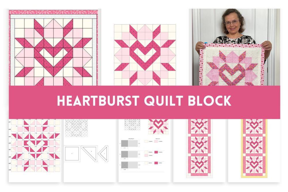 Heartburst Quilt and Quilt Block Pattern - PDF Download
