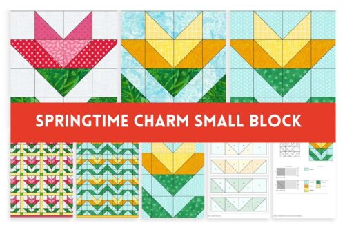 Presentation image for the Springtime Chartm small quilt block