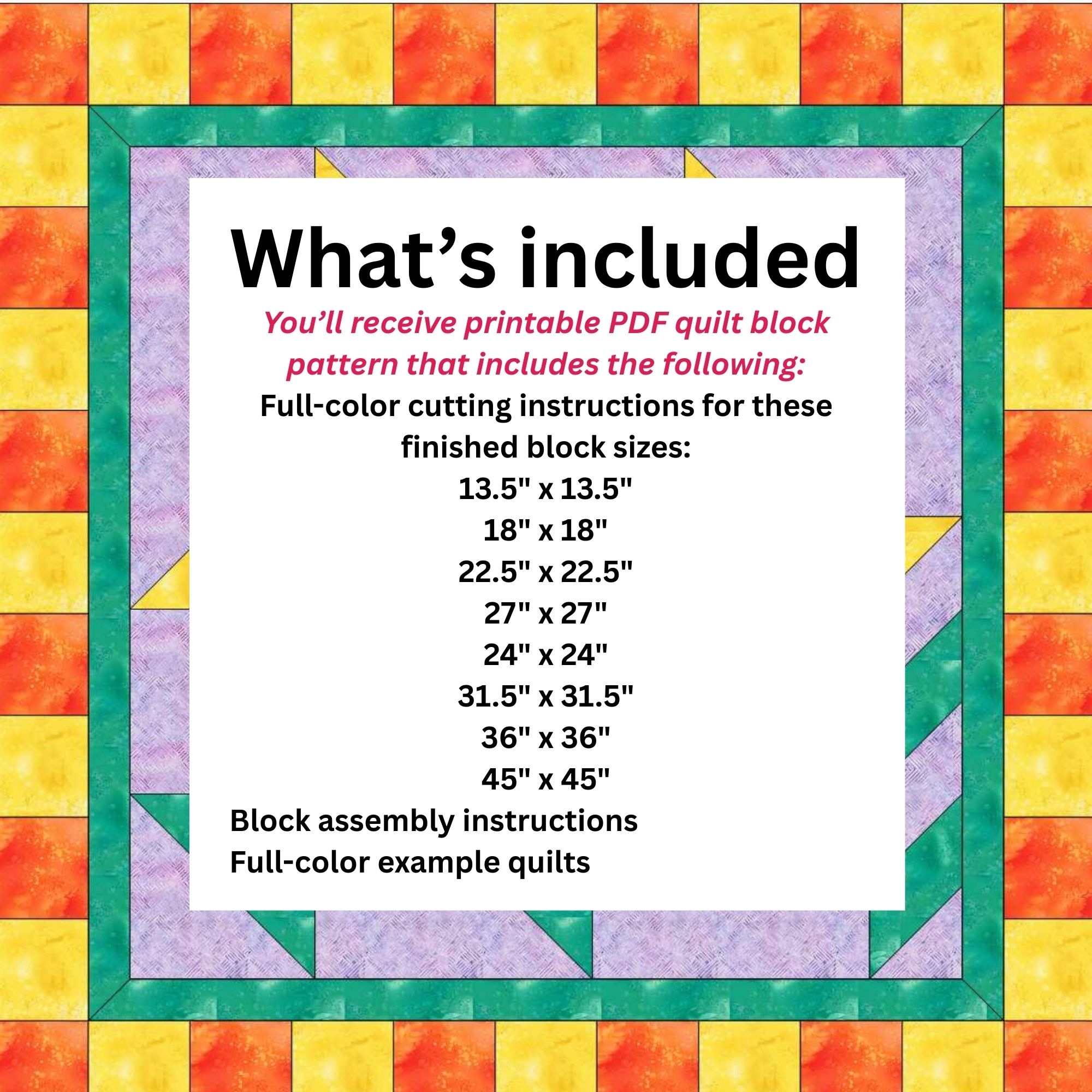 Quilt Block Pattern Daffodils Delight - Image 8