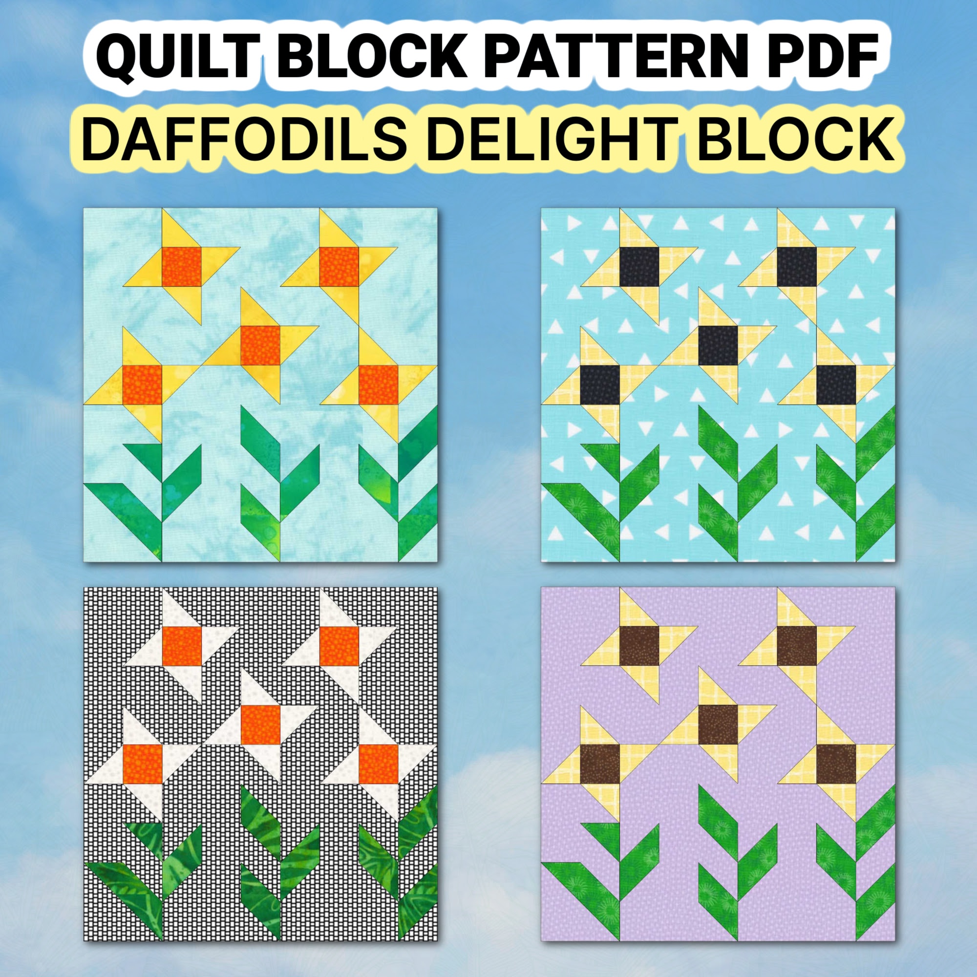 Quilt Block Pattern Daffodils Delight - Image 6