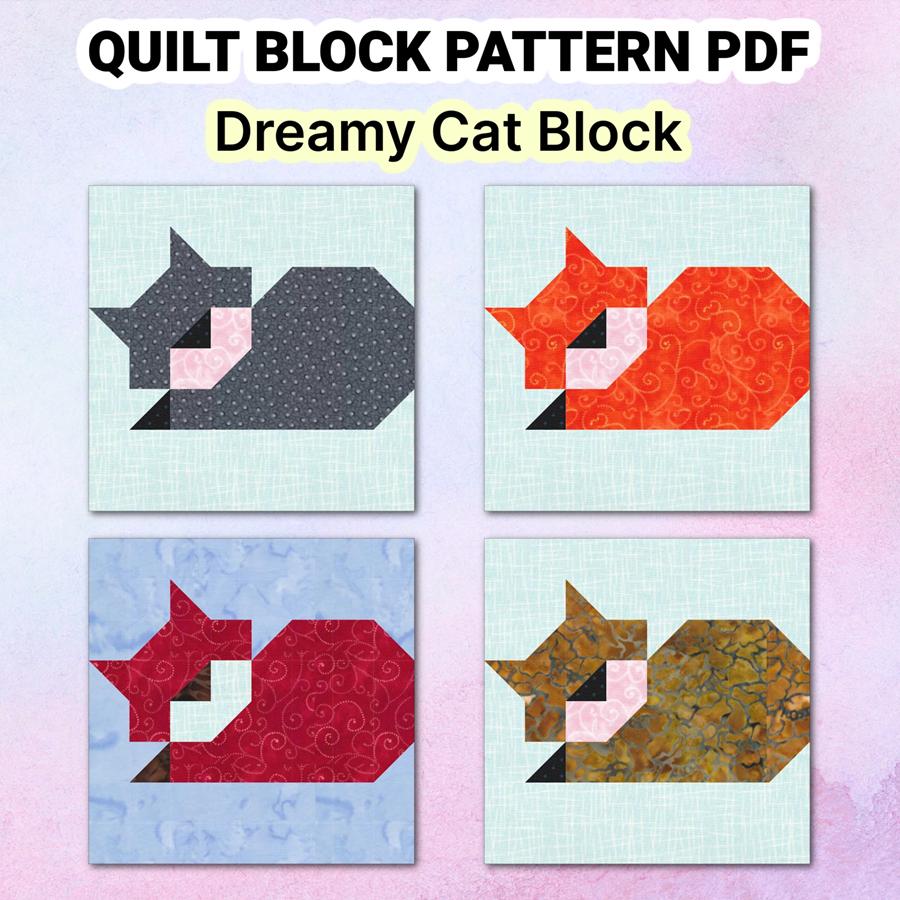 Quilt Block Pattern Dreamy Cat - Image 3
