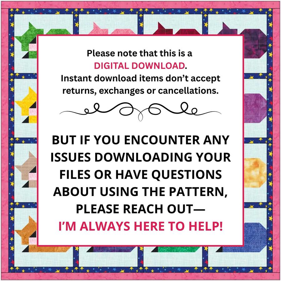 Quilt Block Pattern Dreamy Cat - Image 9