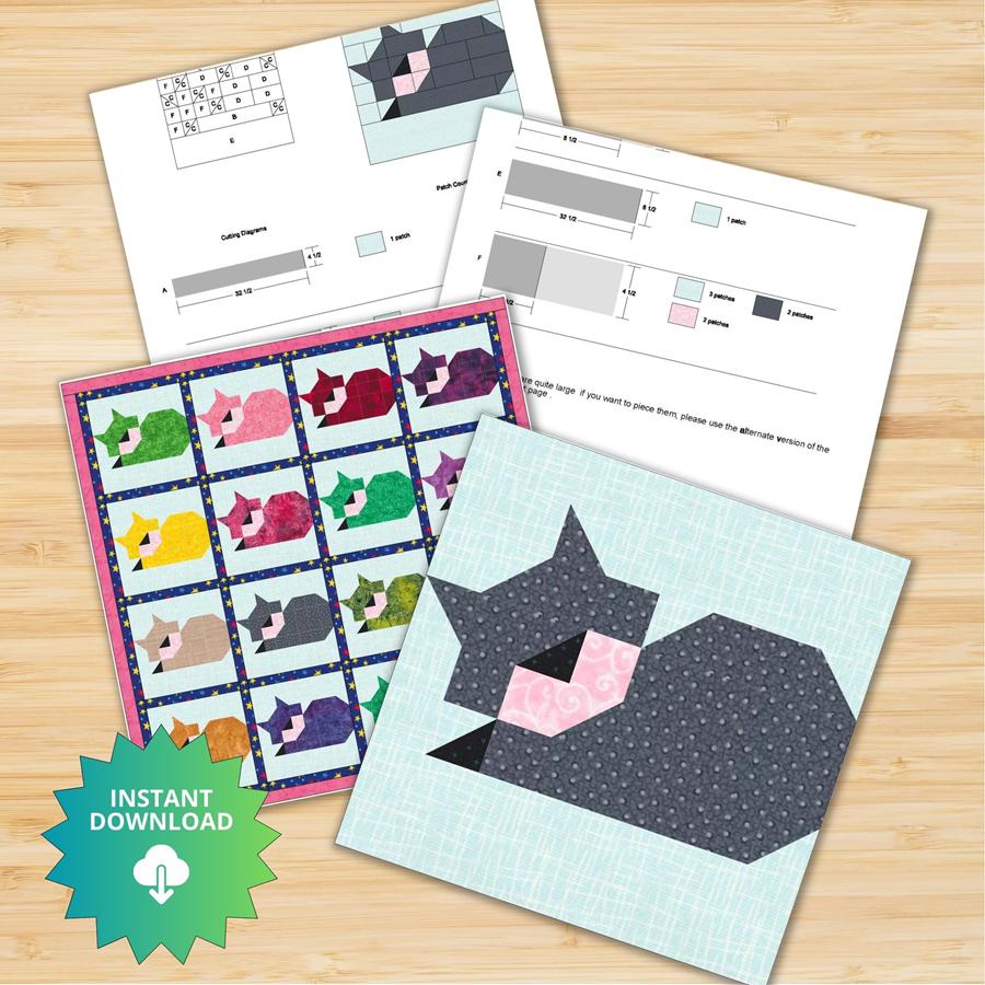 Quilt Block Pattern Dreamy Cat - Image 2
