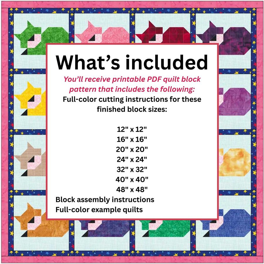 Quilt Block Pattern Dreamy Cat - Image 8