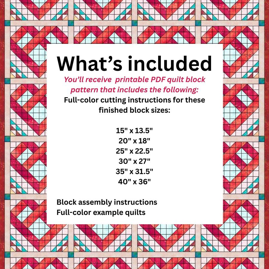 Quilt Block Pattern Heartfelt Harmony - Image 8