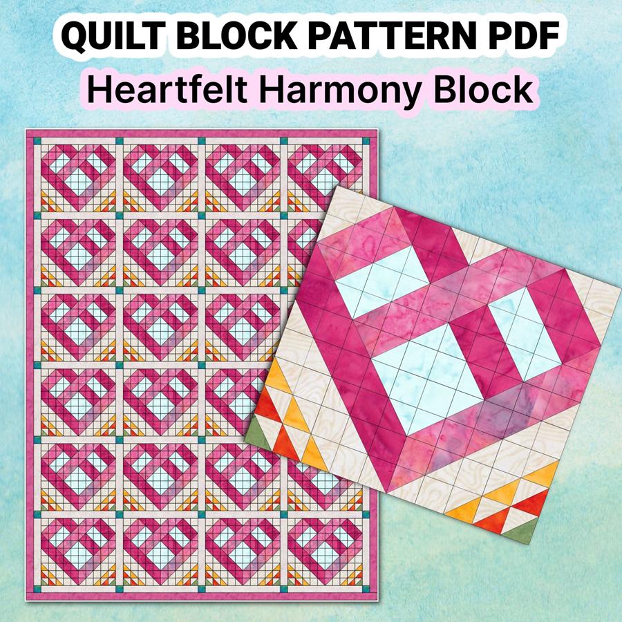 Quilt Block Pattern Heartfelt Harmony - Image 4