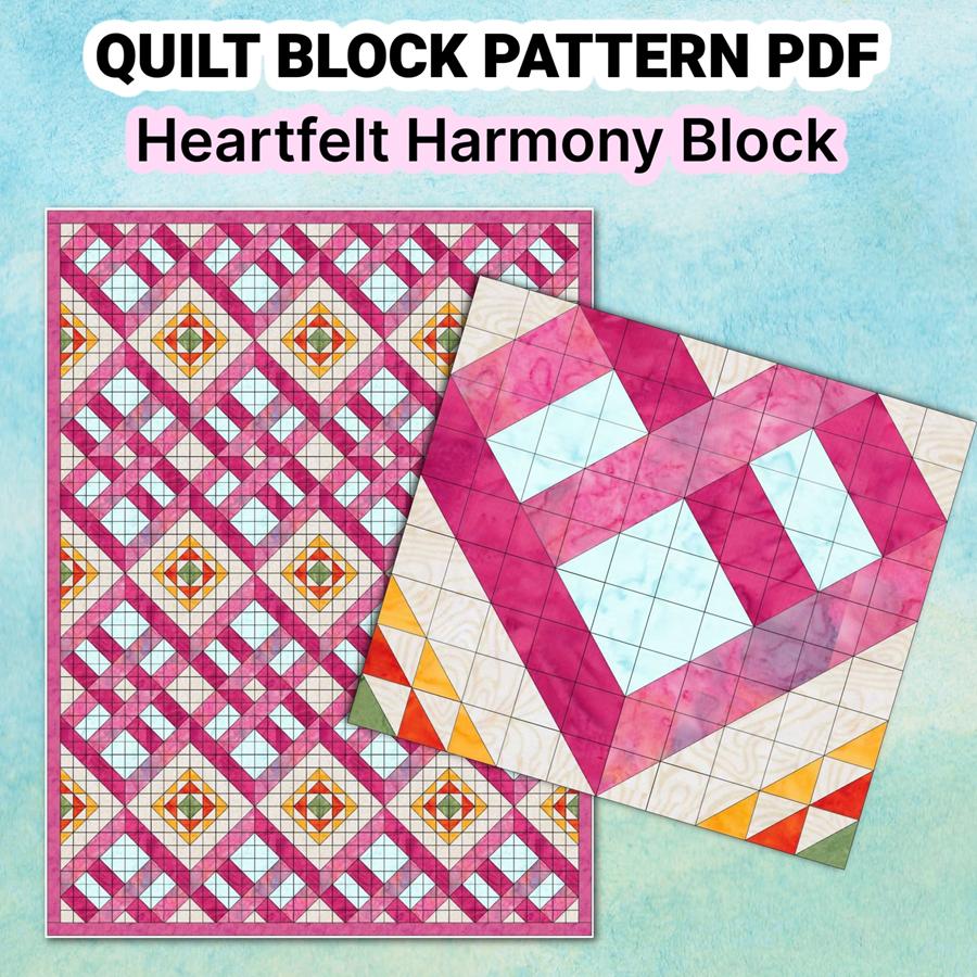 Quilt Block Pattern Heartfelt Harmony - Image 5