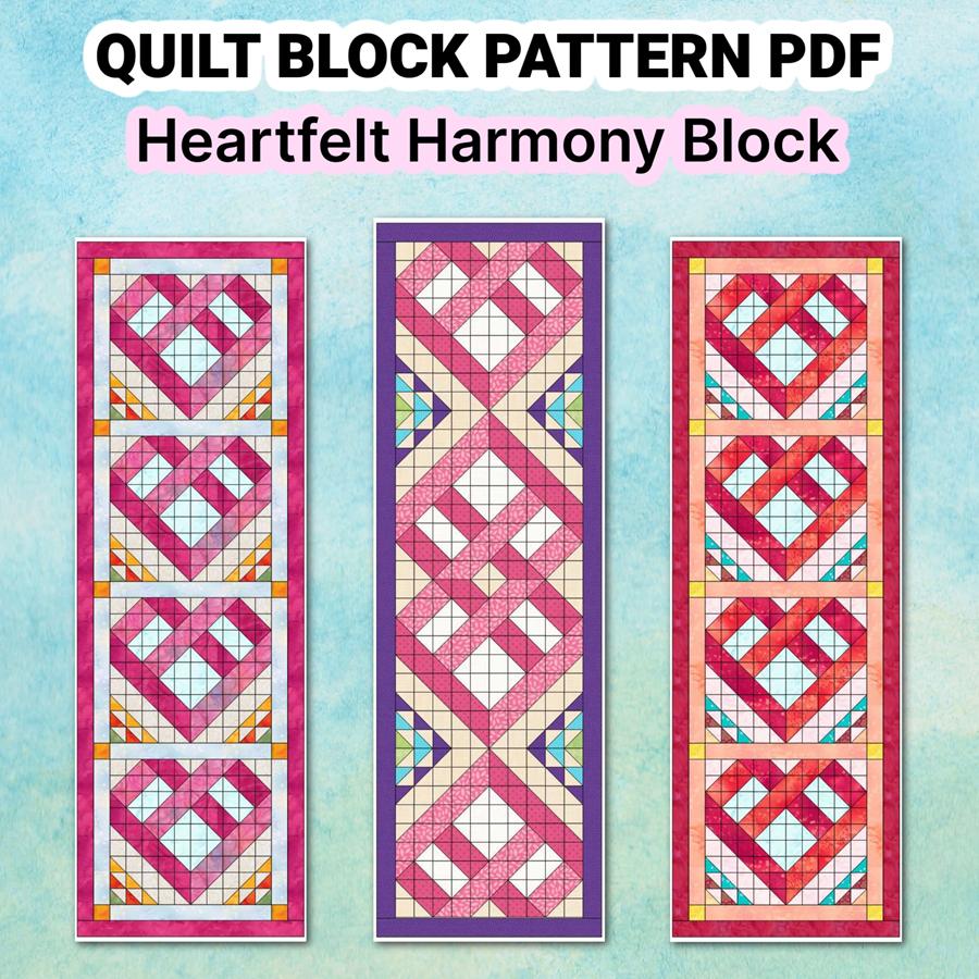 Quilt Block Pattern Heartfelt Harmony - Image 7