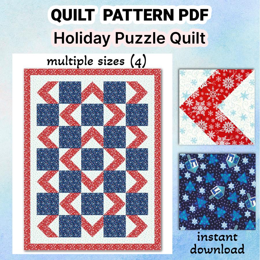 Quilt Pattern Holiday Puzzle in 4 sizes