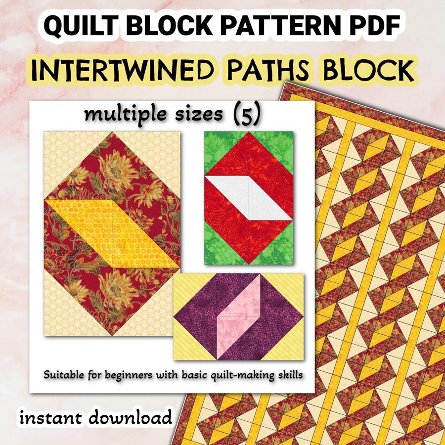 Quilt Block Pattern Intertwined Paths