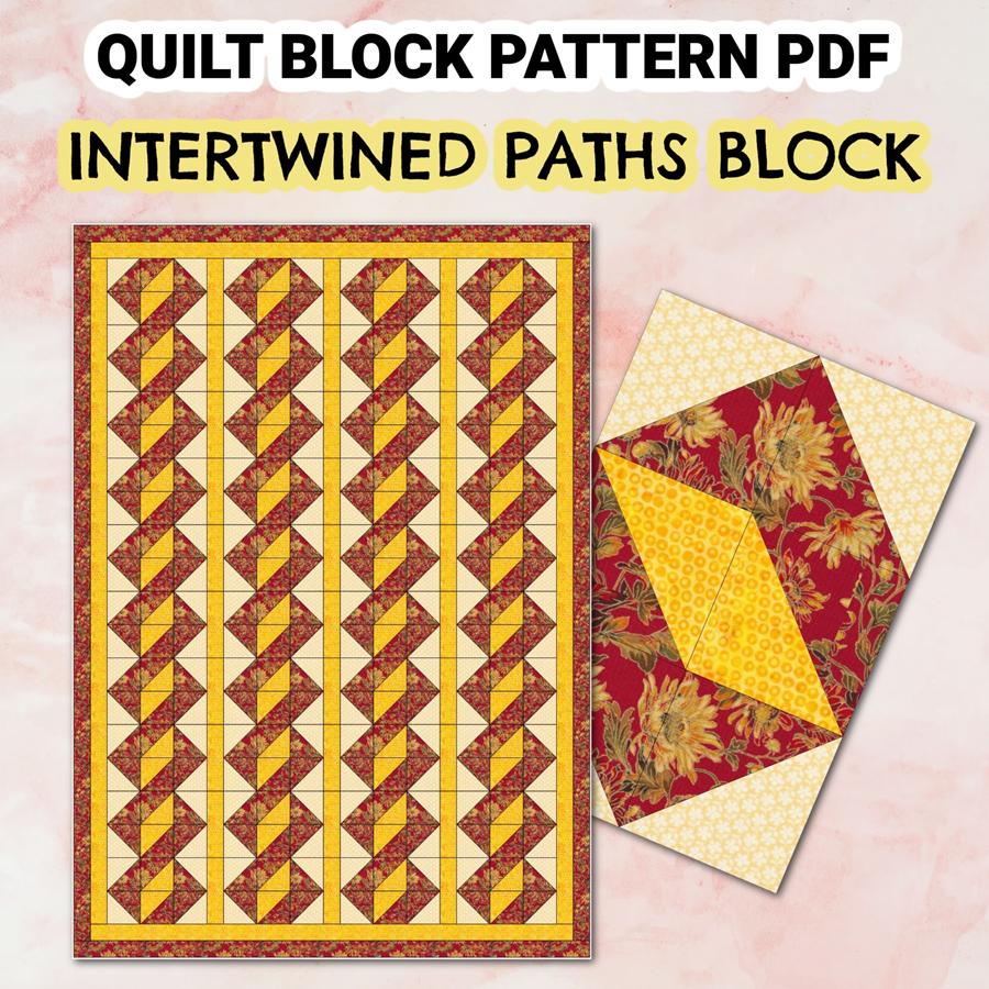 Quilt Block Pattern Intertwined Paths - Image 6