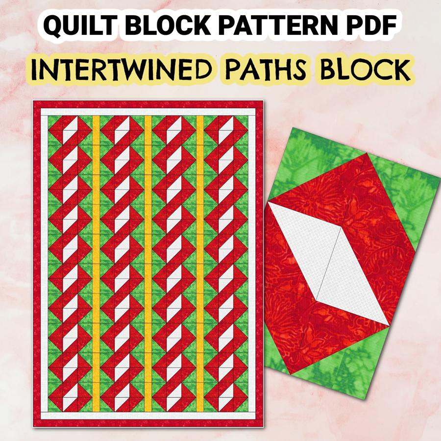 Quilt Block Pattern Intertwined Paths - Image 5