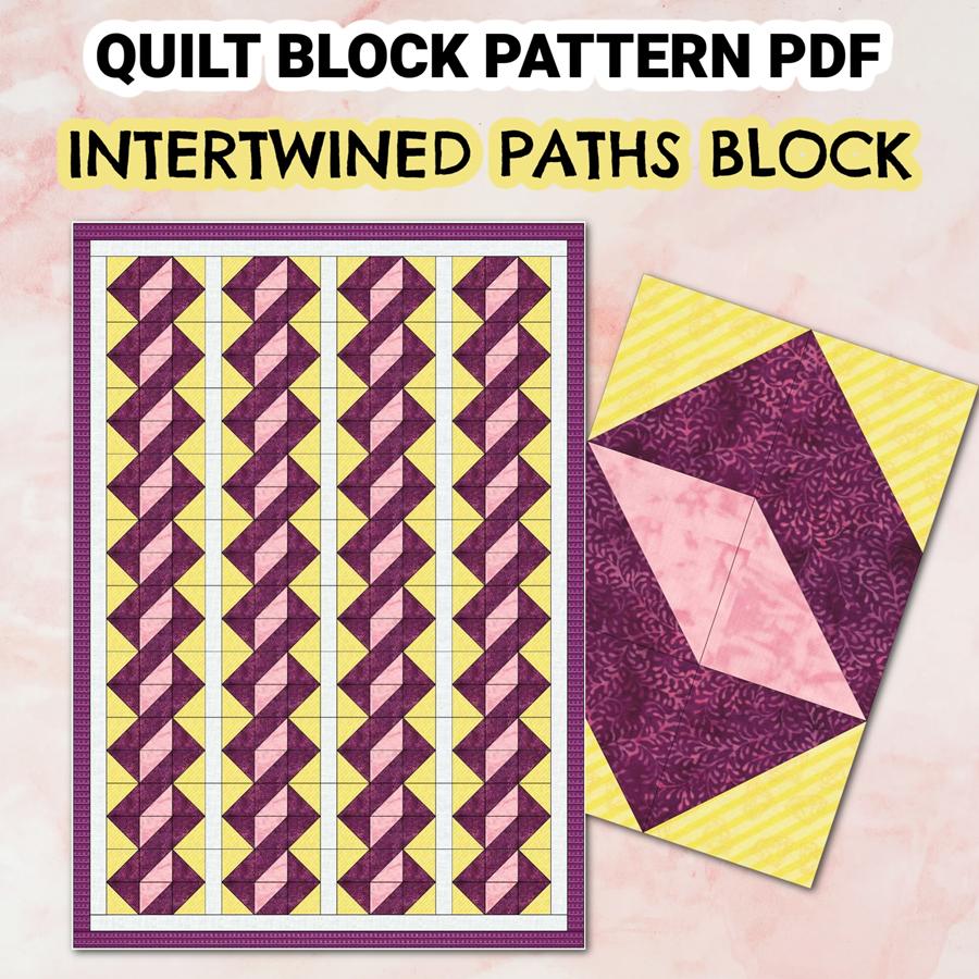 Quilt Block Pattern Intertwined Paths - Image 4
