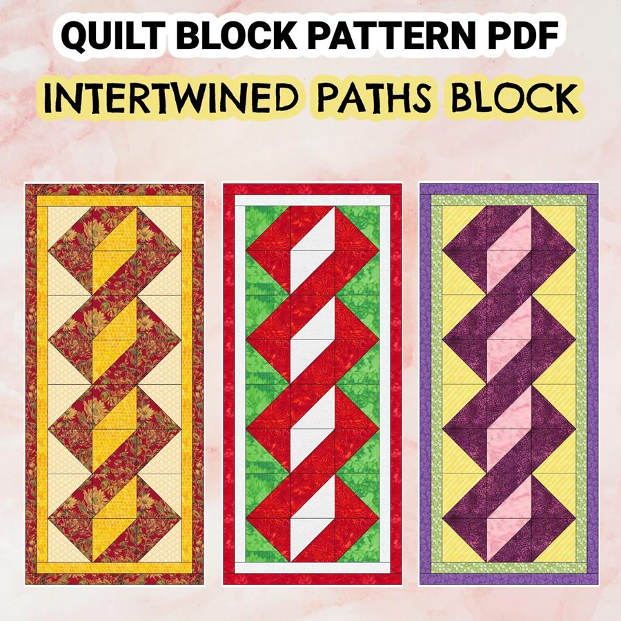 Quilt Block Pattern Intertwined Paths - Image 3