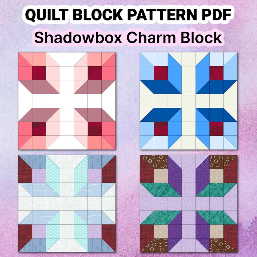 Quilt Block Pattern Shadowbox Charm - Image 7