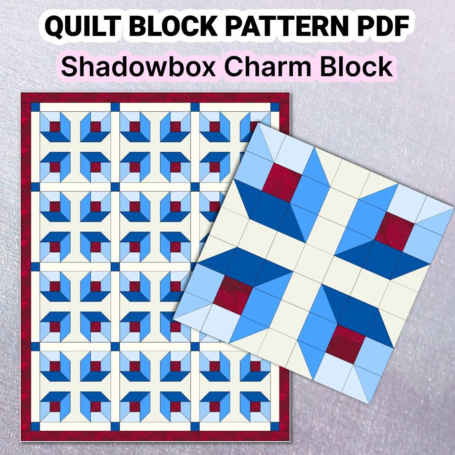 Quilt Block Pattern Shadowbox Charm - Image 5
