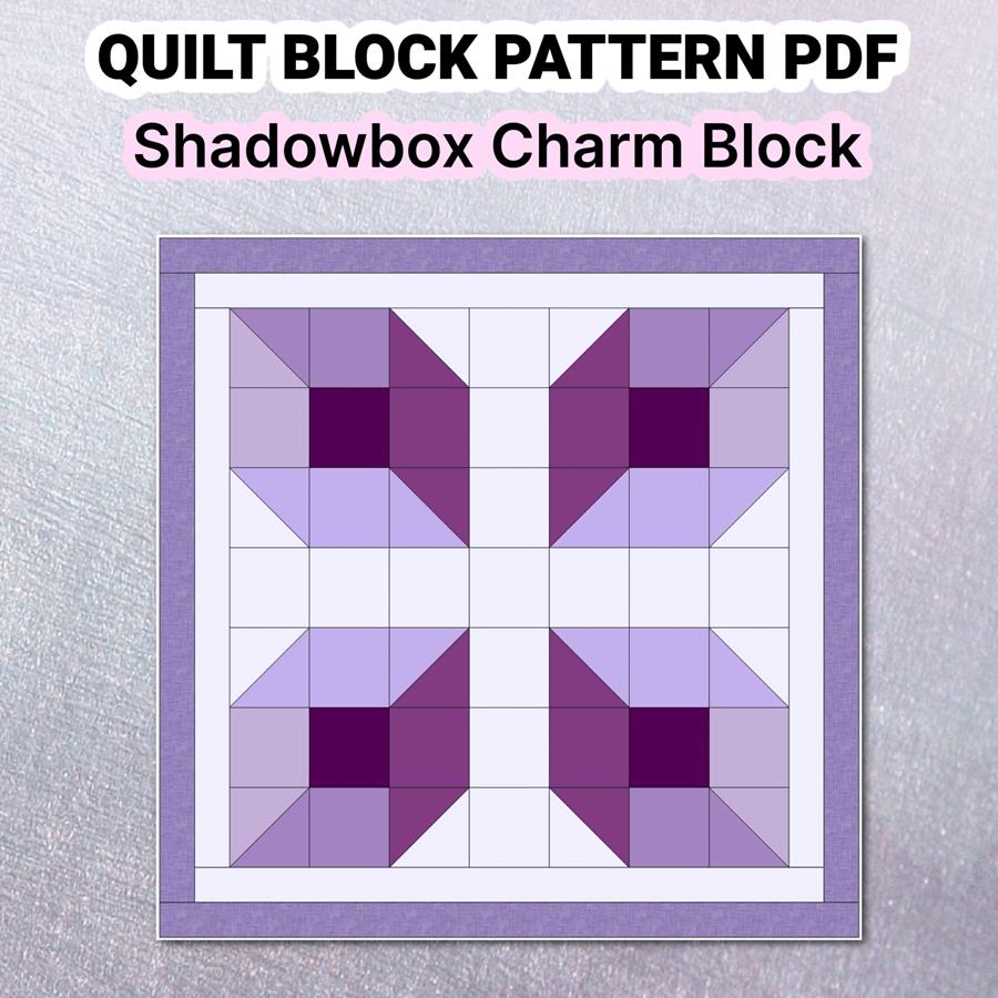Quilt Block Pattern Shadowbox Charm - Image 4