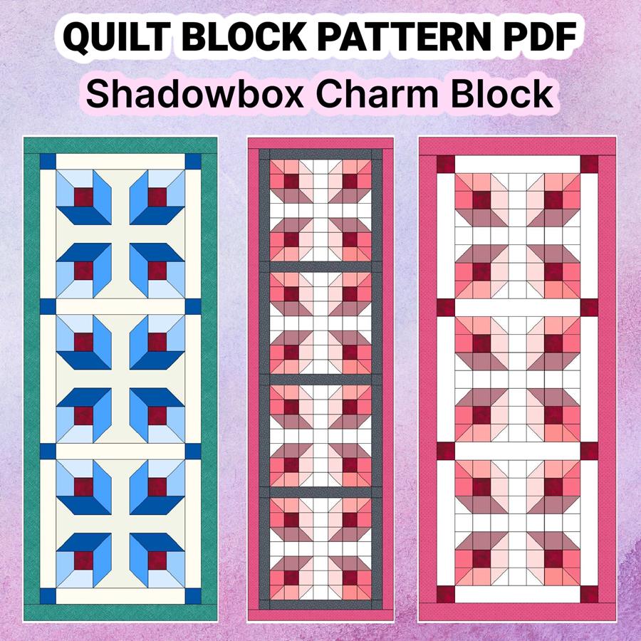 Quilt Block Pattern Shadowbox Charm - Image 3
