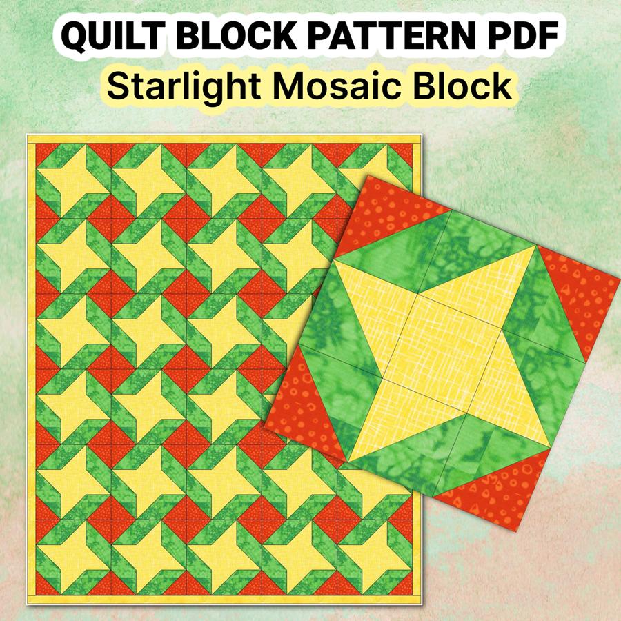 Quilt Block Pattern Starlight Mosaic - Image 3