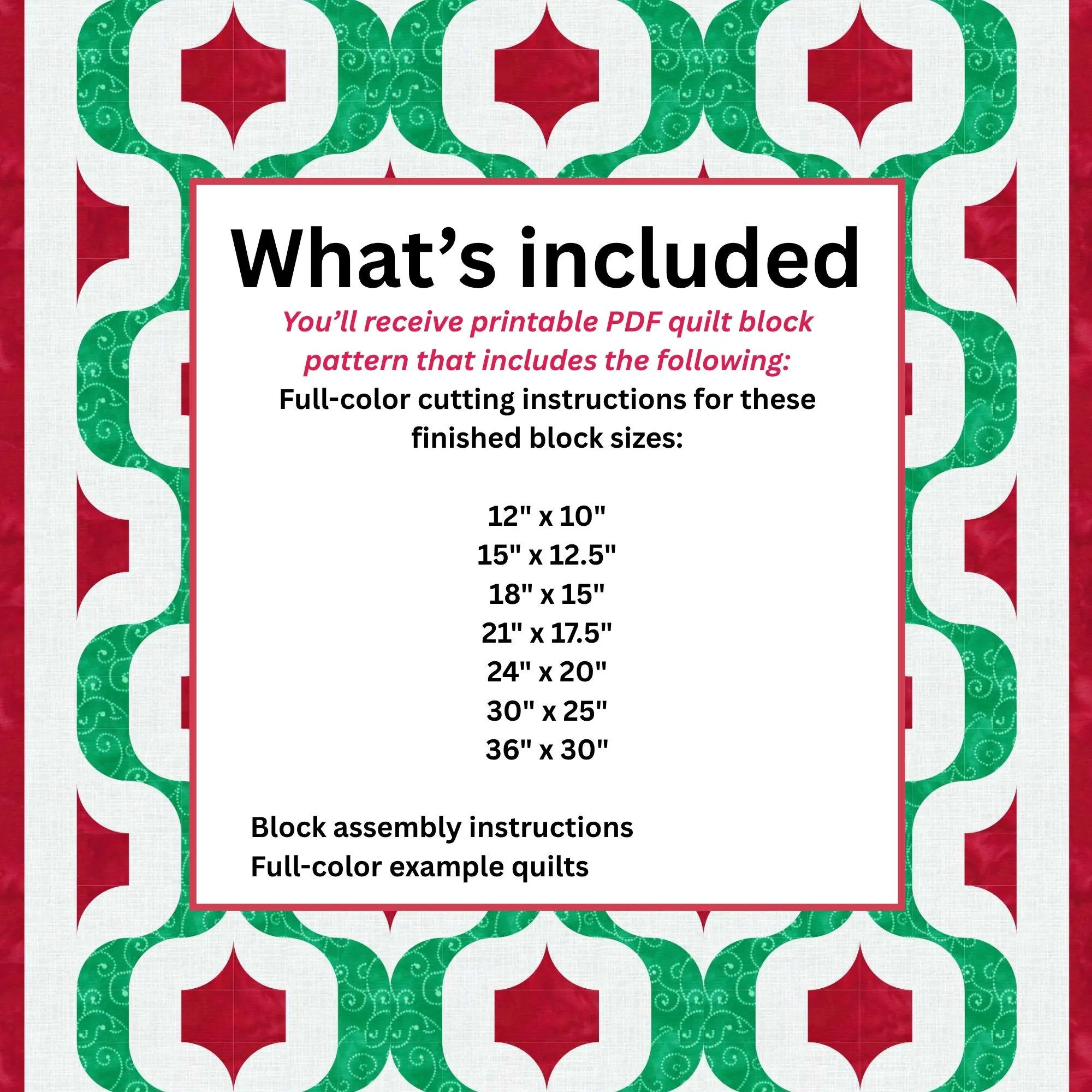 Christmas Lights Quilt Block Pattern | Drunkard’s Path Variation | PDF Quilt Block Pattern (7 Sizes) | Quilting Patterns | Modern Patchwork - Image 10