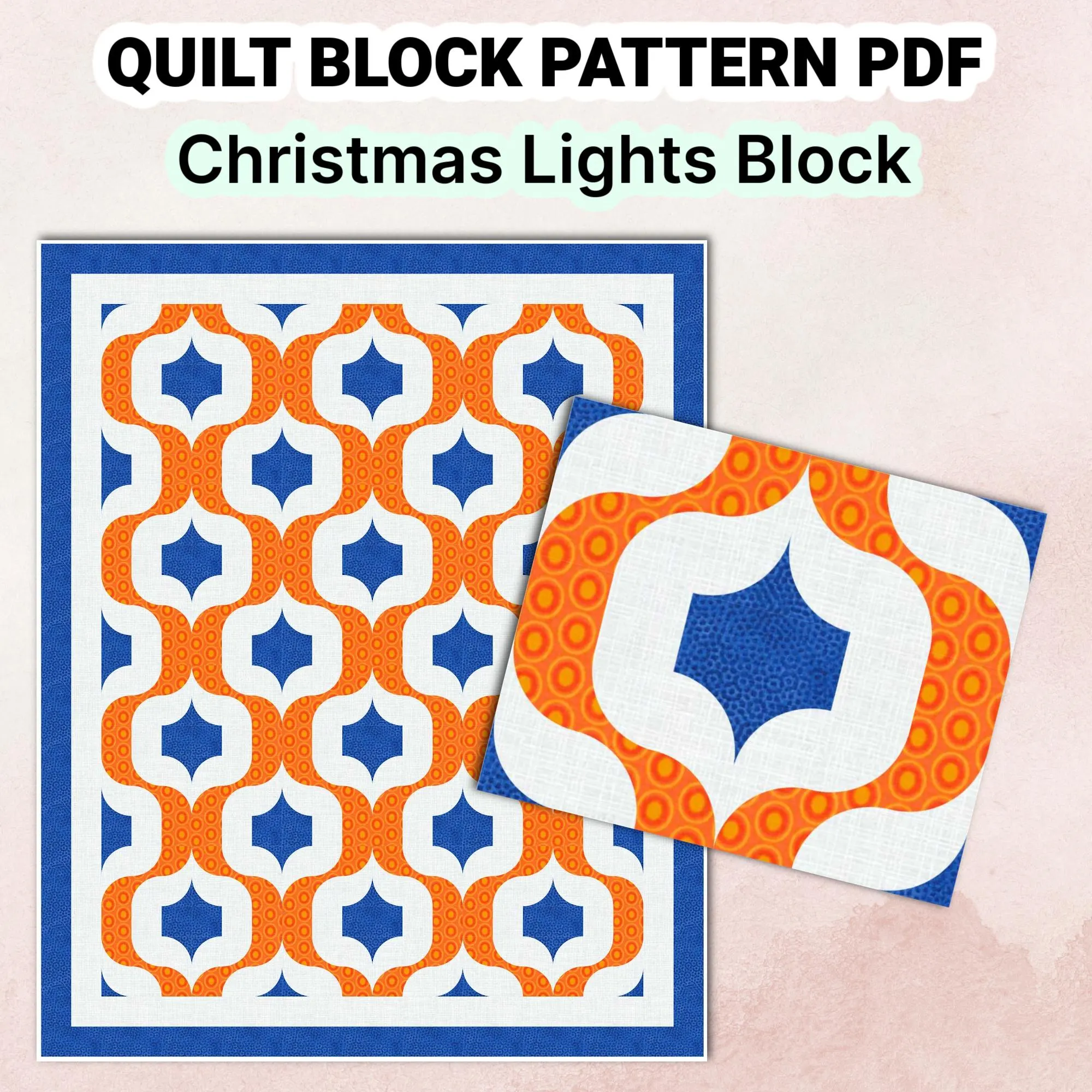 Christmas Lights Quilt Block Pattern | Drunkard’s Path Variation | PDF Quilt Block Pattern (7 Sizes) | Quilting Patterns | Modern Patchwork - Image 6