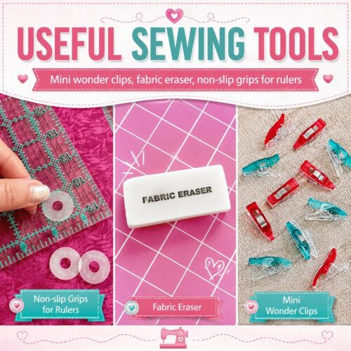 Useful Sewing Products: Mini Clips, Fabric Eraser, Non-Slip Grips