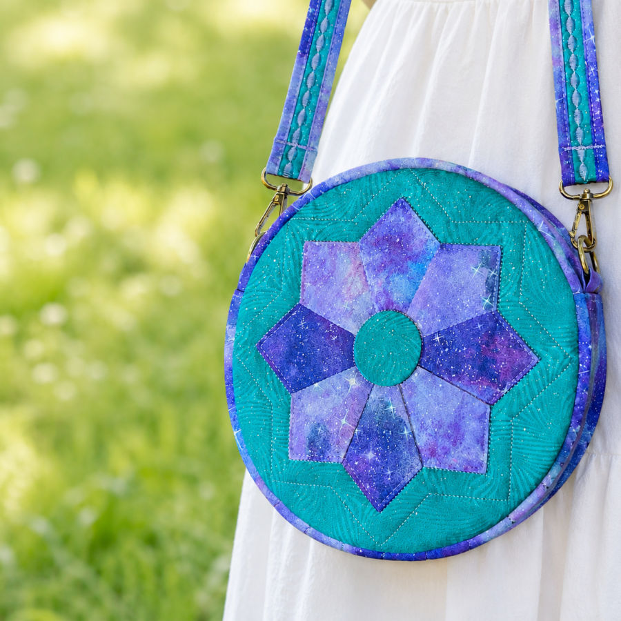 DIY Round Purse Sewing Tutorial with a Dresden Plate Block