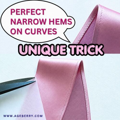 Narrow Hem On Curves: A Unique Sewing Hack For Slippery Fabrics