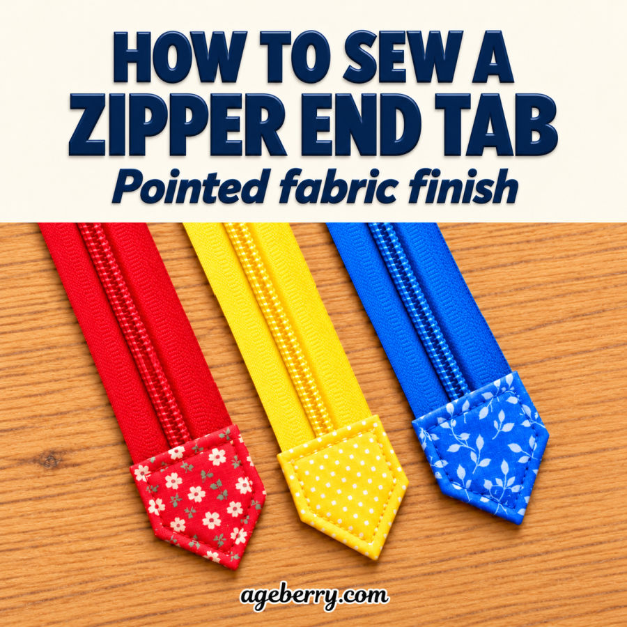 How to Sew a Pointed Fabric Zipper End Tab